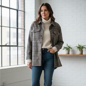 NWT Madewell Bonded Flannel Shirt-Jacket in Cohancy Plaid Womens Small NB593